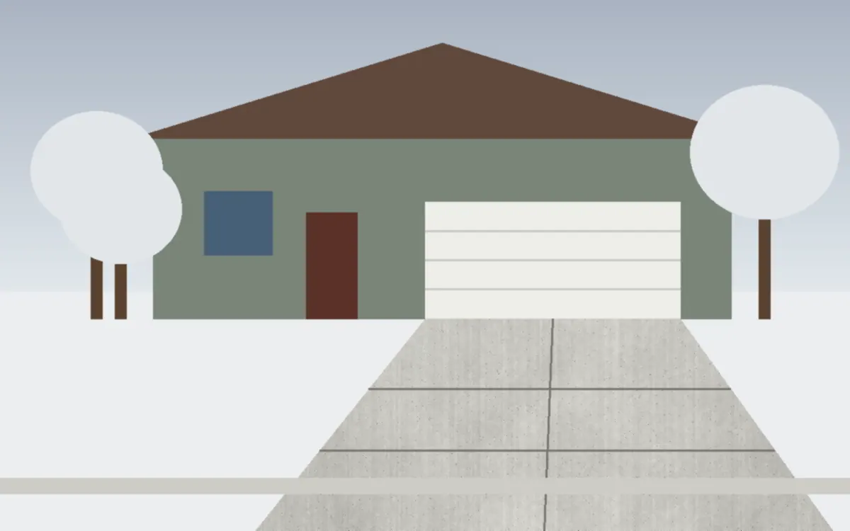 Illustration of a concrete driveway project at a home in Avon Lake, Ohio