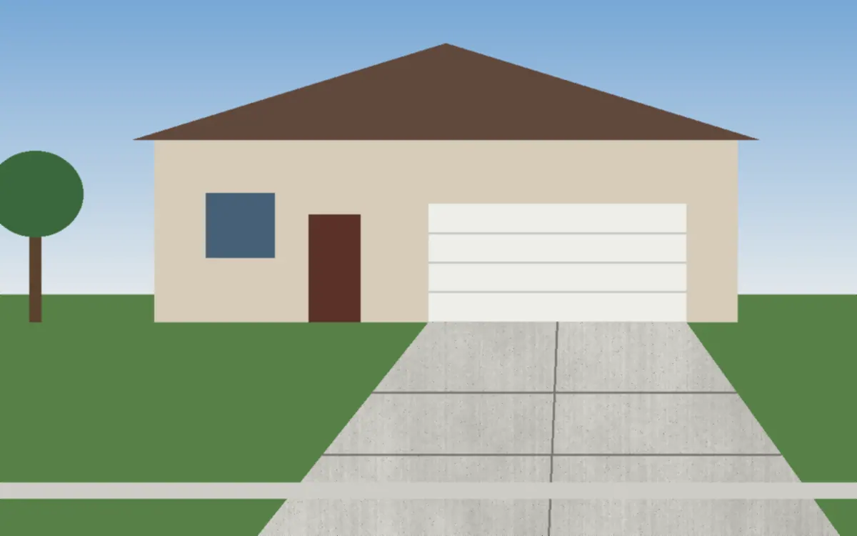 Illustration of a concrete driveway project at a home in Berea, Ohio