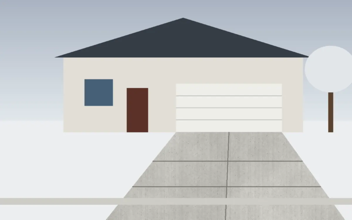 Illustration of a concrete driveway project at a home in Brunswick, Ohio