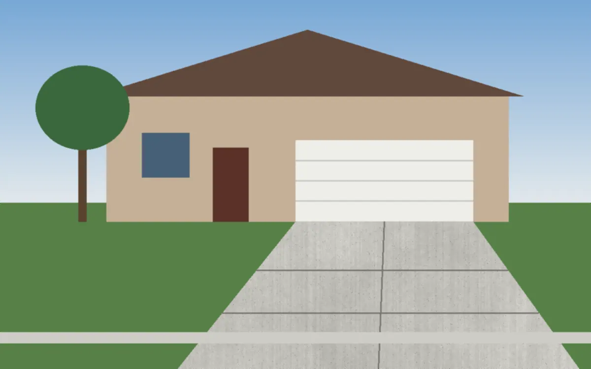 Illustration of a concrete driveway project at a home in Chardon, Ohio