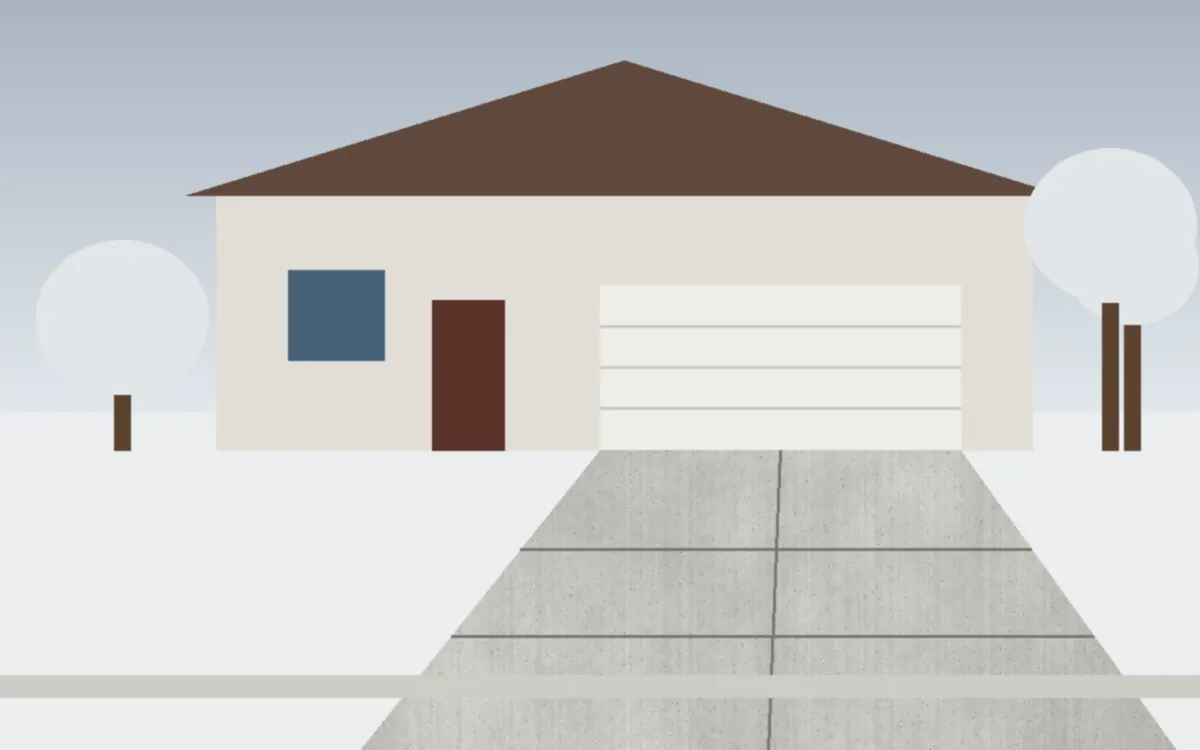 Illustration of a concrete driveway project at a home in Euclid, Ohio