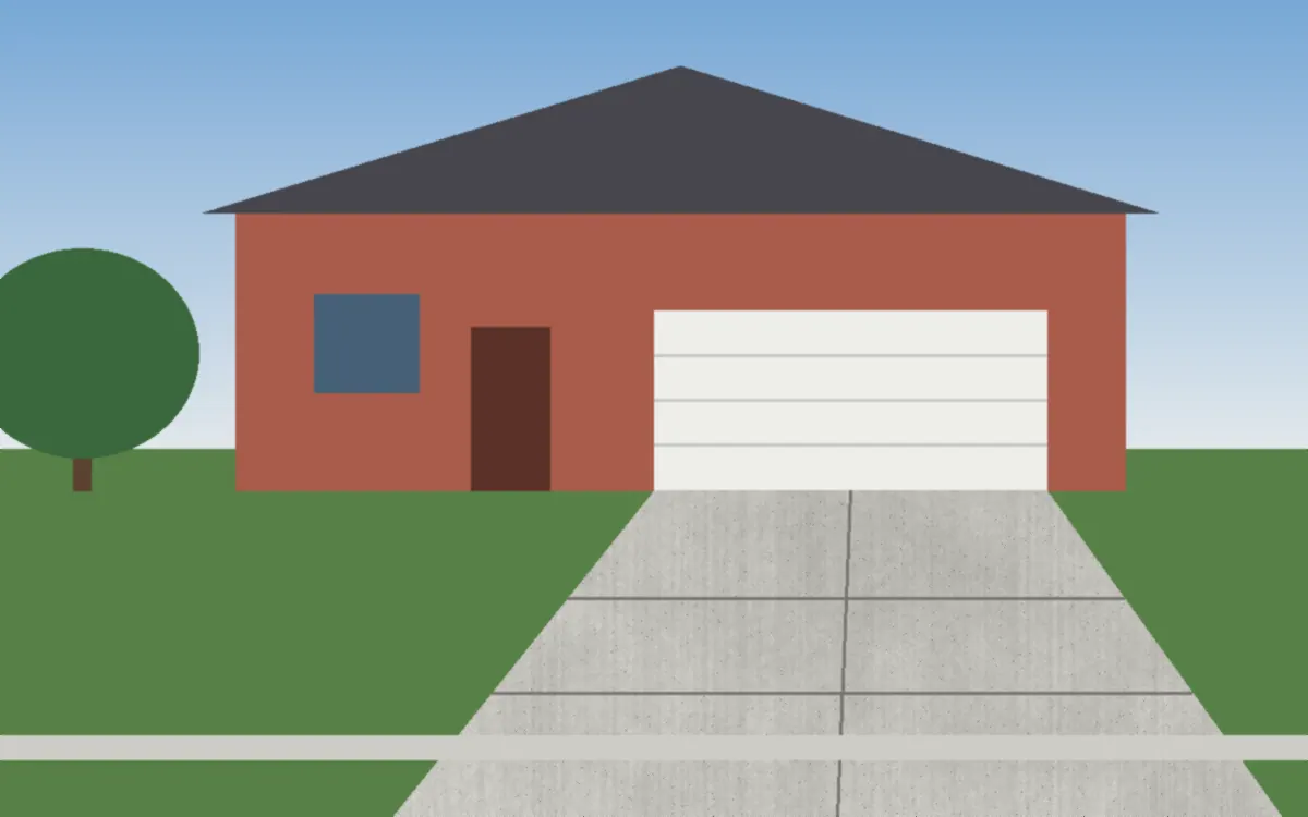 Illustration of a concrete driveway project at a home in Fairview Park, Ohio