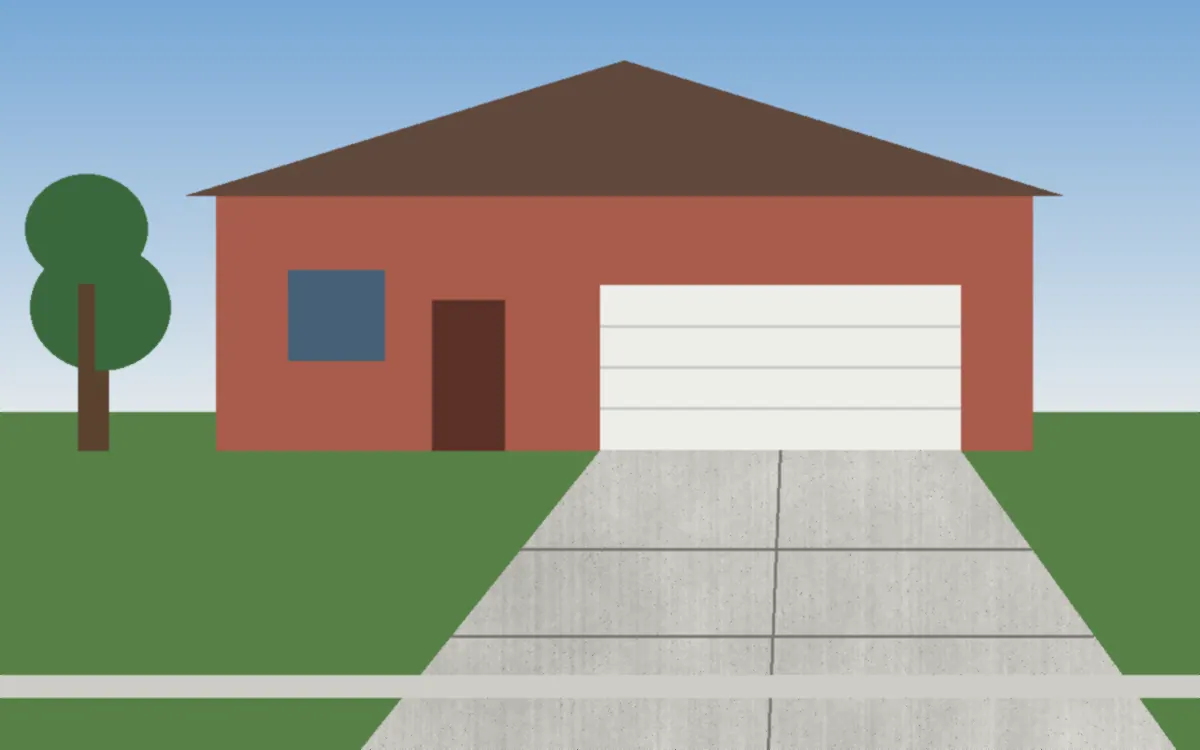 Illustration of a residential concrete driveway in Geauga County, Ohio