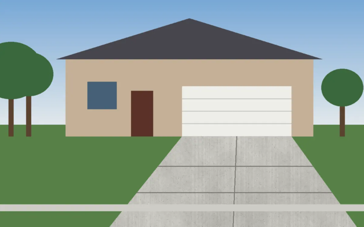 Illustration of a residential concrete driveway in Lake County, Ohio