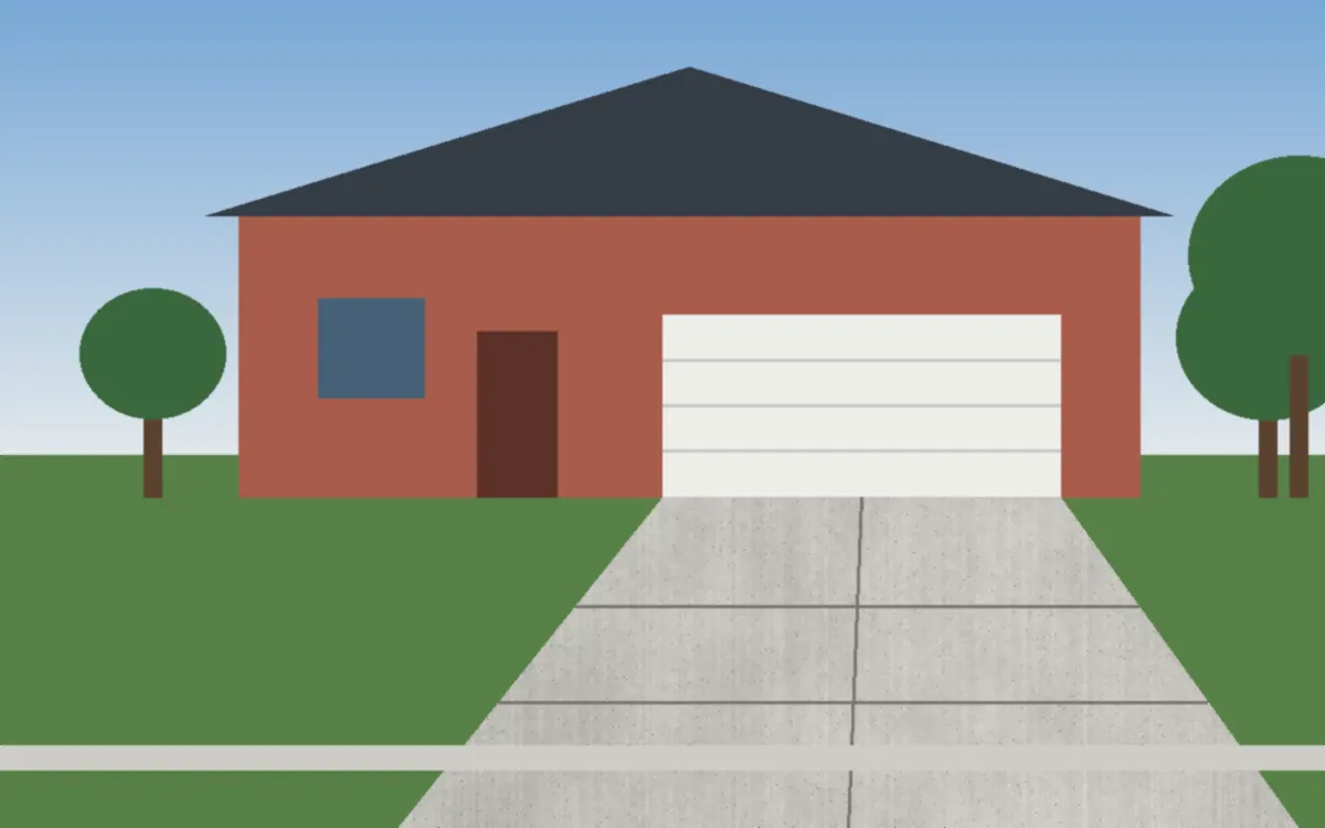 Illustration of a residential concrete driveway in Lorain County, Ohio