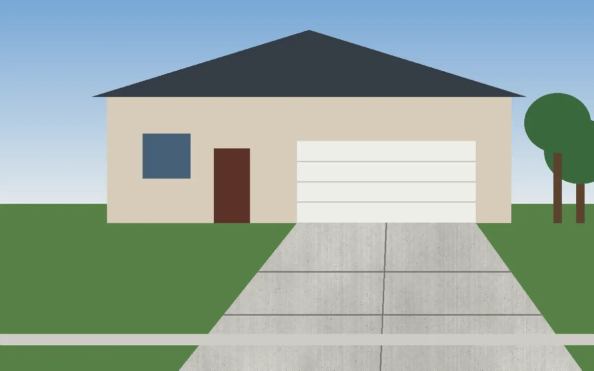 Illustration of a residential concrete driveway in Medina County, Ohio