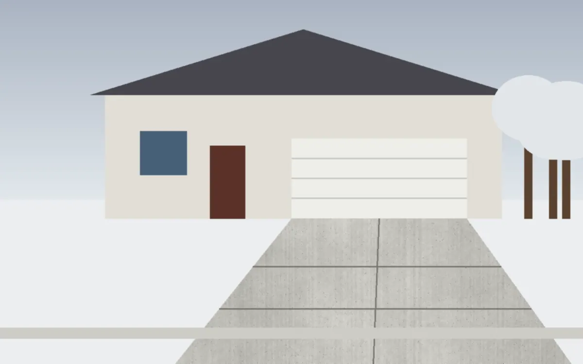 Illustration of a concrete driveway project at a home in Medina, Ohio