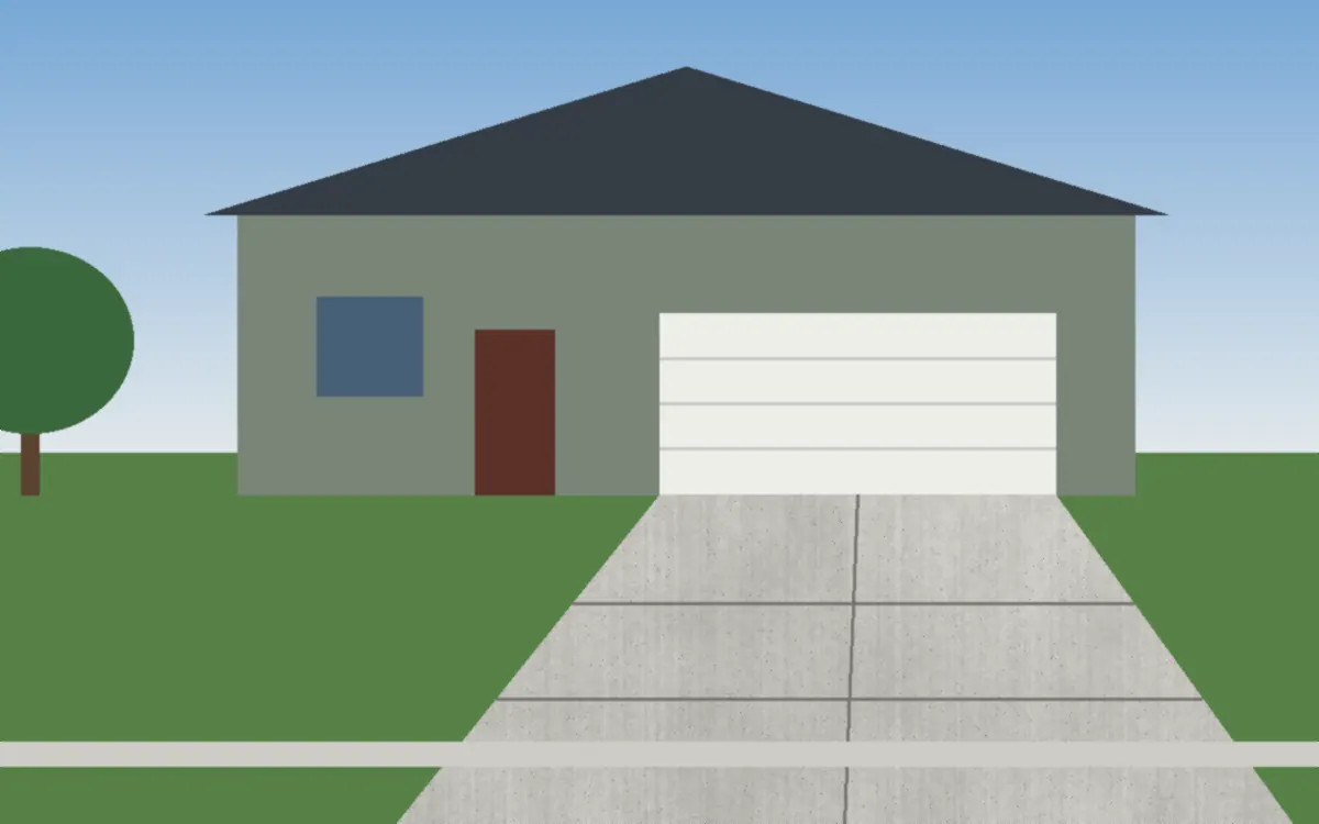 Illustration of a concrete driveway project at a home in Mentor, Ohio