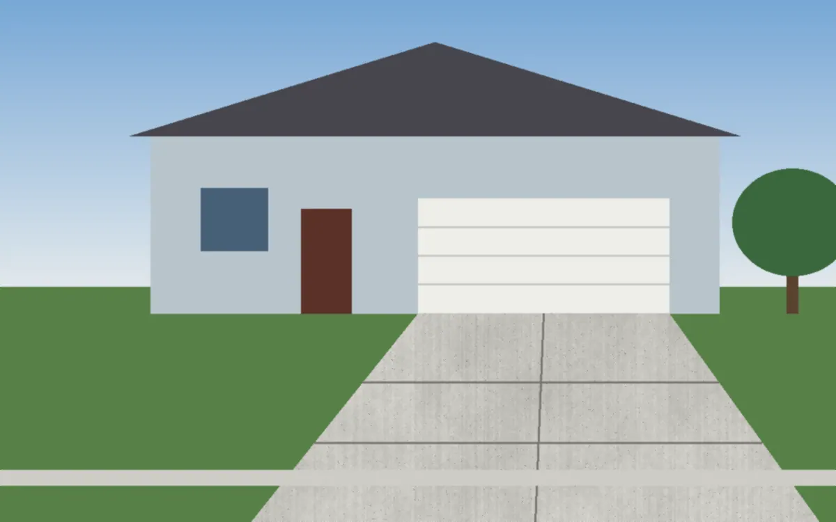 Illustration of a residential concrete driveway in Portage County, Ohio