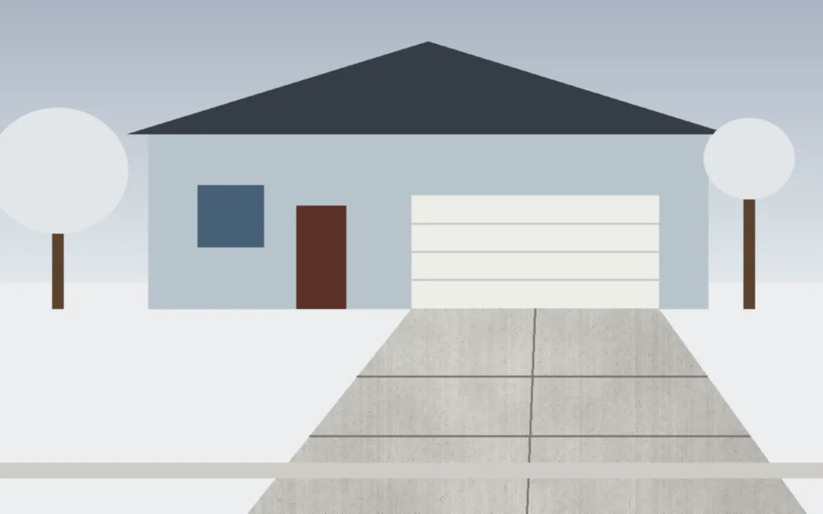 Illustration of a concrete driveway project at a home in Streetsboro, Ohio