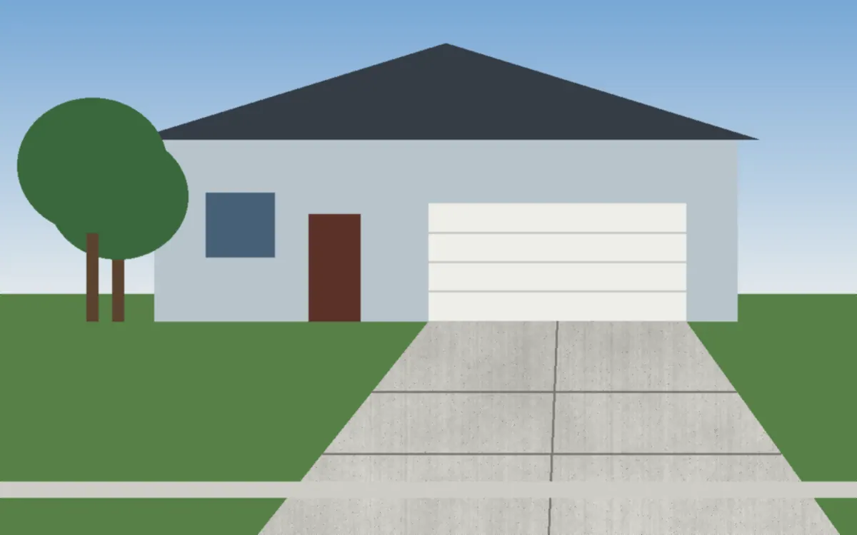 Illustration of a residential concrete driveway in Summit County, Ohio