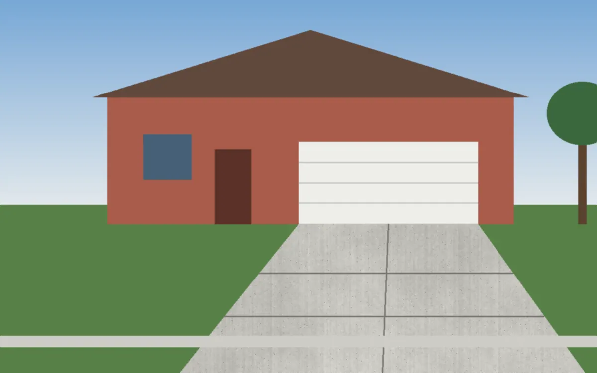 Illustration of a concrete driveway project at a home in Willoughby, Ohio