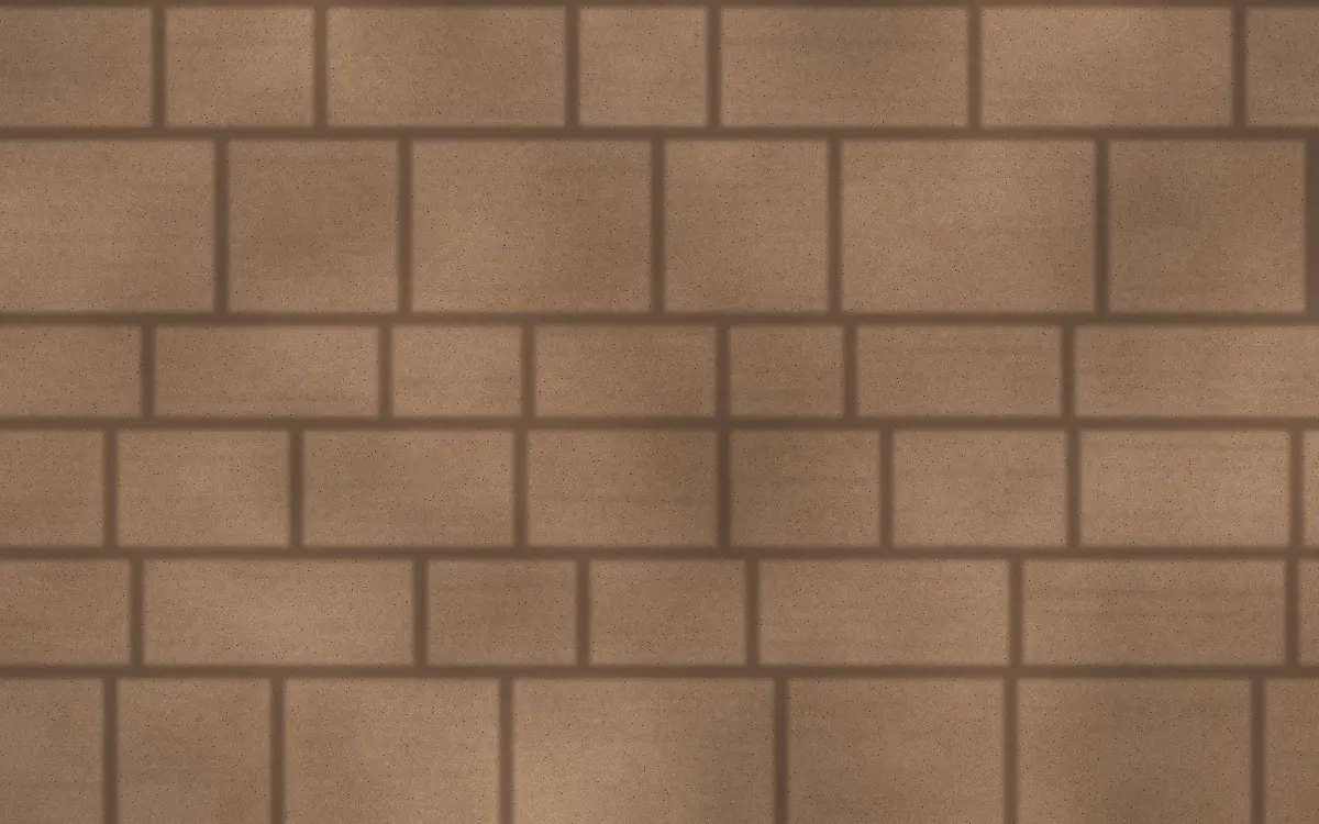 Close-up of ashlar slate pattern stamped concrete with antiqued joints
